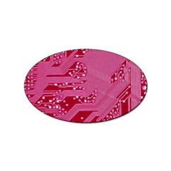 Pink Circuit Pattern Sticker (oval) by Ket1n9