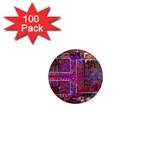 Technology Circuit Board Layout Pattern 1  Mini Magnets (100 pack)  Front