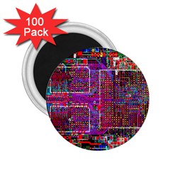 Technology Circuit Board Layout Pattern 2 25  Magnets (100 Pack)  by Ket1n9