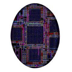 Cad Technology Circuit Board Layout Pattern Oval Glass Fridge Magnet (4 Pack) by Ket1n9
