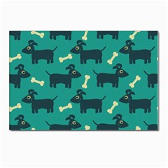 Happy Dogs Animals Pattern Postcards 5  X 7  (pkg Of 10) by Ket1n9