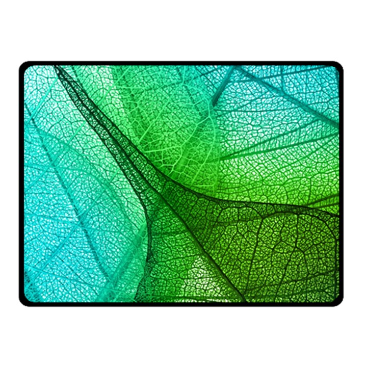 Sunlight Filtering Through Transparent Leaves Green Blue Fleece Blanket (Small)