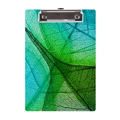 Sunlight Filtering Through Transparent Leaves Green Blue A5 Acrylic Clipboard by Ket1n9