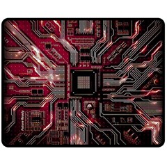 Chip Retro Technology Two Sides Fleece Blanket (medium) by Cendanart