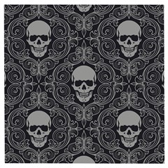 Dark Horror Skulls Pattern Wooden Puzzle Square by Ket1n9