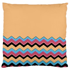 Chevrons Patterns Colorful Stripes Large Premium Plush Fleece Cushion Case (one Side)