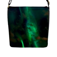 Northern-lights-plasma-sky Flap Closure Messenger Bag (l)