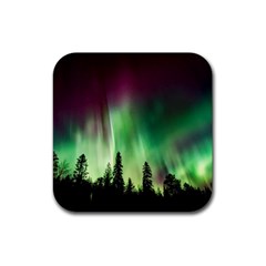 Aurora Borealis Northern Lights Rubber Coaster (square) by Ket1n9