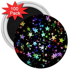 Christmas Star Gloss Lights Light 3  Magnets (100 Pack) by Ket1n9