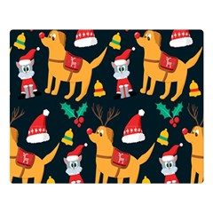 Funny Christmas Pattern Background Two Sides Premium Plush Fleece Blanket (large) by Ket1n9