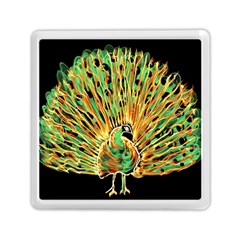 Unusual Peacock Drawn With Flame Lines Memory Card Reader (square) by Ket1n9
