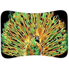 Unusual Peacock Drawn With Flame Lines Velour Seat Head Rest Cushion by Ket1n9