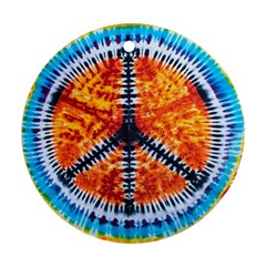 Tie Dye Peace Sign Round Ornament (two Sides) by Ket1n9