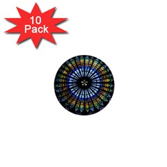 Stained Glass Rose Window In France s Strasbourg Cathedral 1  Mini Buttons (10 Pack)  by Ket1n9