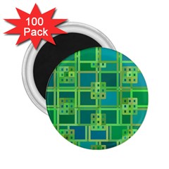 Green Abstract Geometric 2 25  Magnets (100 Pack) 