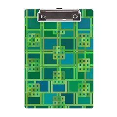 Green Abstract Geometric A5 Acrylic Clipboard by Ket1n9