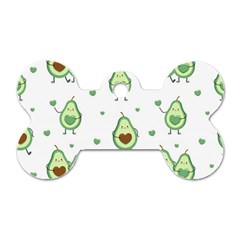 Cute Seamless Pattern With Avocado Lovers Dog Tag Bone (two Sides) by Ket1n9