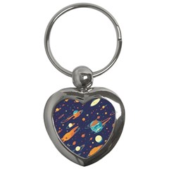 Space Galaxy Planet Universe Stars Night Fantasy Key Chain (heart) by Ket1n9