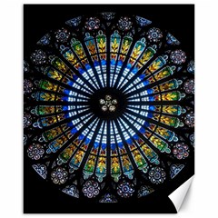 Stained Glass Rose Window In France s Strasbourg Cathedral Canvas 16  X 20  by Ket1n9