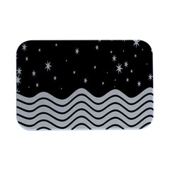 Black And White Waves And Stars Abstract Backdrop Clipart Open Lid Metal Box (silver)   by Hannah976