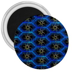 Blue Bee Hive Pattern 3  Magnets by Hannah976