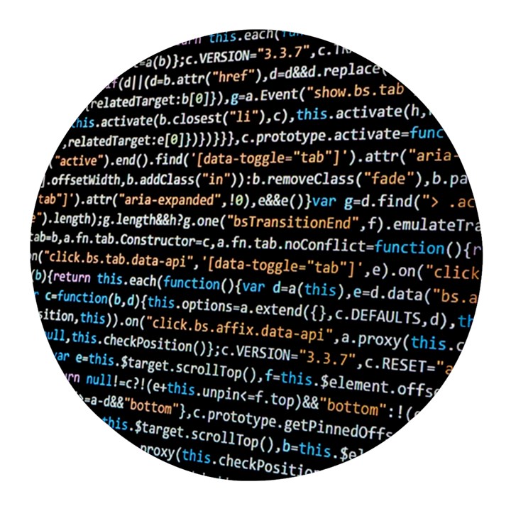 Close Up Code Coding Computer Round Glass Fridge Magnet (4 pack)