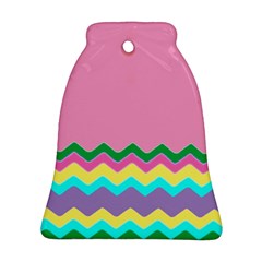 Easter Chevron Pattern Stripes Bell Ornament (two Sides) by Hannah976