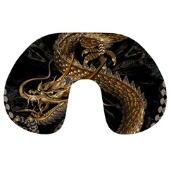 Fantasy Dragon Pentagram Travel Neck Pillow by Maspions