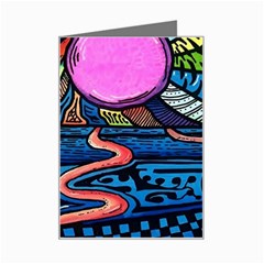 Grateful Dead Wallpaper Mini Greeting Card by Cendanart