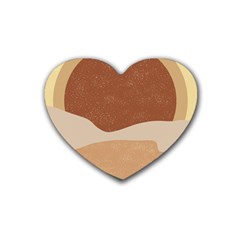 Sunrise Sunset Desert Wall Art Rubber Heart Coaster (4 Pack) by Bedest