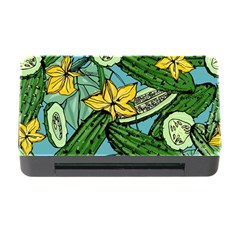 Seamless Pattern With Cucumber Slice Flower Colorful Hand Drawn Background With Vegetables Wallpaper Memory Card Reader With Cf by Ket1n9