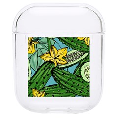Seamless Pattern With Cucumber Slice Flower Colorful Hand Drawn Background With Vegetables Wallpaper Hard Pc Airpods 1/2 Case
