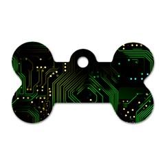 Circuits Circuit Board Green Technology Dog Tag Bone (one Side) by Ndabl3x