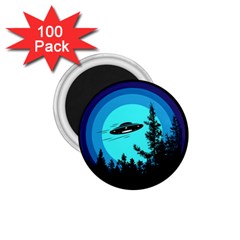 Ufo Alien Night Sky Night 1 75  Magnets (100 Pack)  by Cendanart
