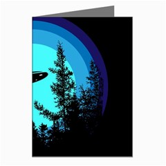 Ufo Alien Night Sky Night Greeting Cards (pkg Of 8) by Cendanart