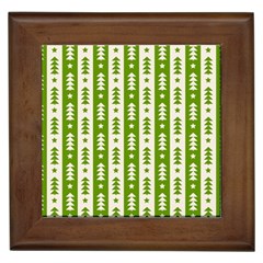 Christmas Green Tree Background Framed Tile by Cendanart