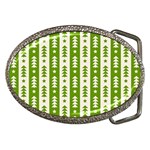 Christmas Green Tree Background Belt Buckles