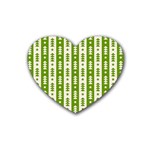 Christmas Green Tree Background Rubber Heart Coaster (4 pack)