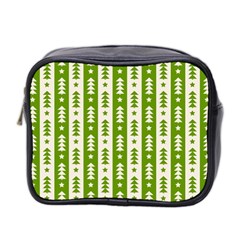 Christmas Green Tree Background Mini Toiletries Bag (two Sides) by Cendanart