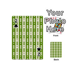 Christmas Green Tree Background Playing Cards 54 Designs (mini) by Cendanart