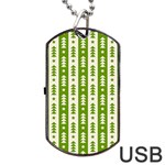 Christmas Green Tree Background Dog Tag USB Flash (One Side)