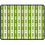 Christmas Green Tree Background Two Sides Fleece Blanket (Medium)