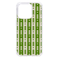 Christmas Green Tree Background Iphone 14 Pro Tpu Uv Print Case by Cendanart