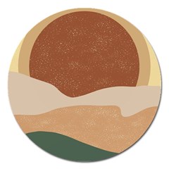 Sunrise Sunset Desert Wall Art Magnet 5  (round) by Bedest