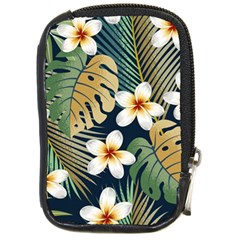 Seamless Pattern With Tropical Strelitzia Flowers Leaves Exotic Background Compact Camera Leather Case by Ket1n9