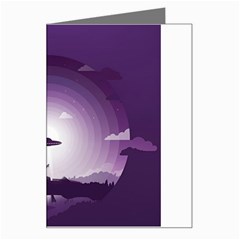 Ufo Illustration Style Minimalism Silhouette Greeting Card by Cendanart