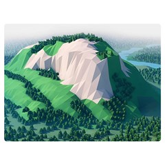 Green And White Polygonal Mountain Two Sides Premium Plush Fleece Blanket (extra Small)