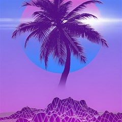 Palm Tree Vaporwave Synthwave Retro Style Play Mat (square) by Cendanart