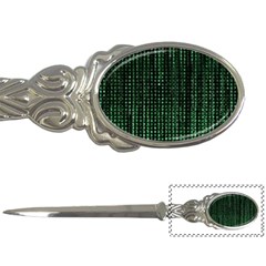 Green Matrix Code Illustration Digital Art Portrait Display Letter Opener by Cendanart