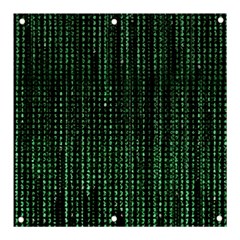 Green Matrix Code Illustration Digital Art Portrait Display Banner And Sign 3  X 3  by Cendanart